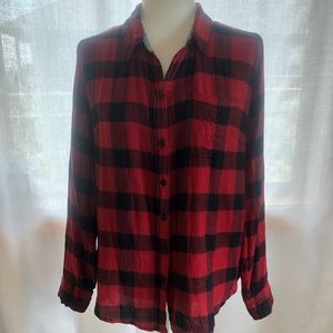 Red & Black Buffalo Plaid Button-Up